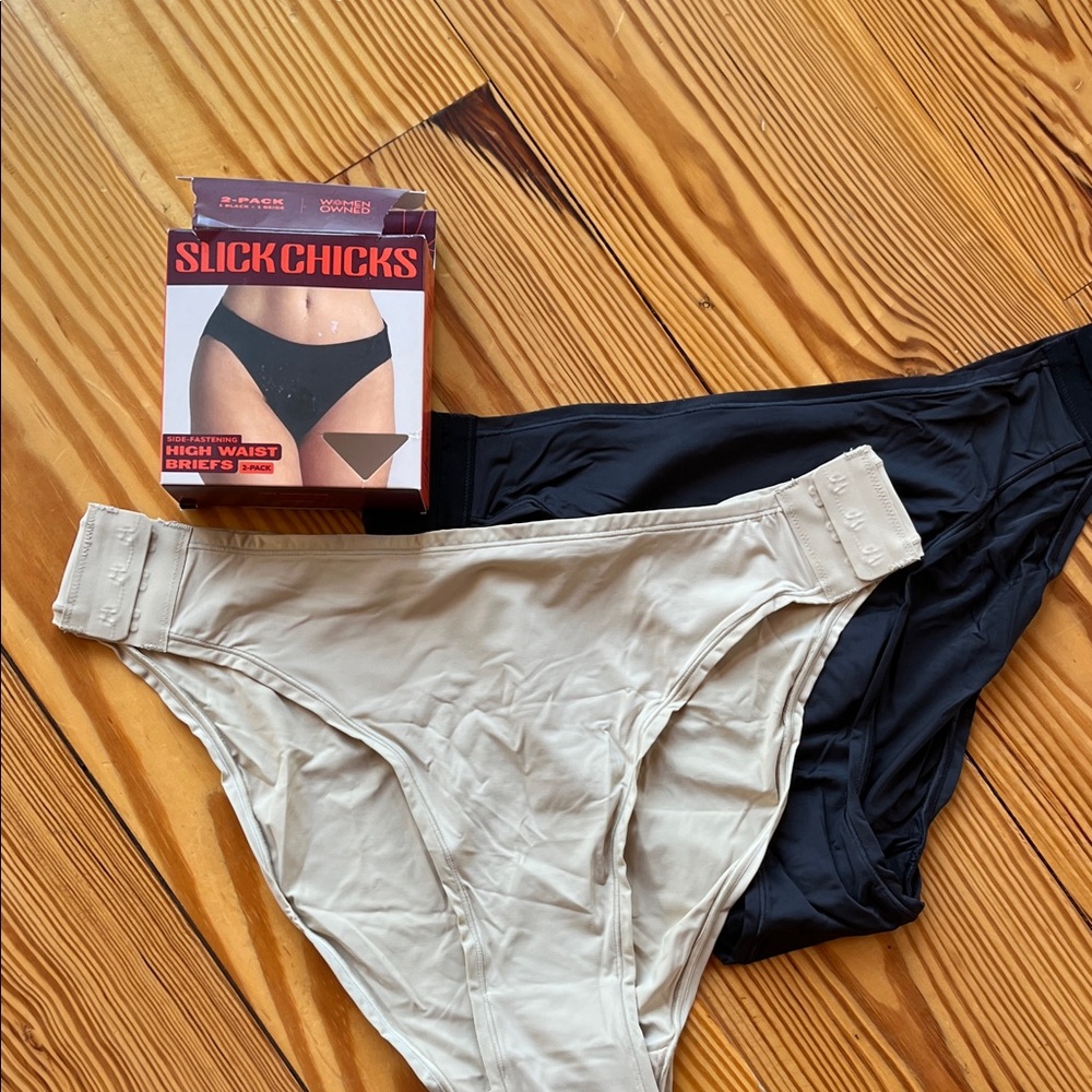 Adaptive Side Fastening High Waist Panties - Black & Cream (2pack)